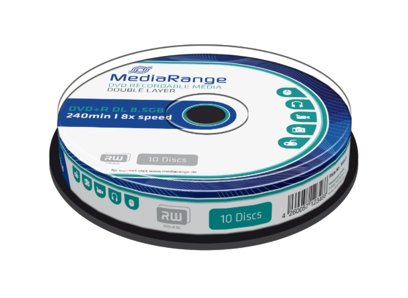 MediaRange DVD+R DL 10 pieces in a spindle