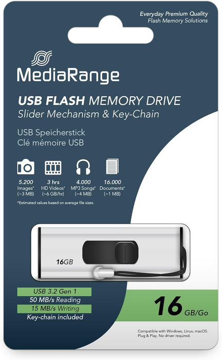 MediaRange USB 3.2 flash drive, 16GB