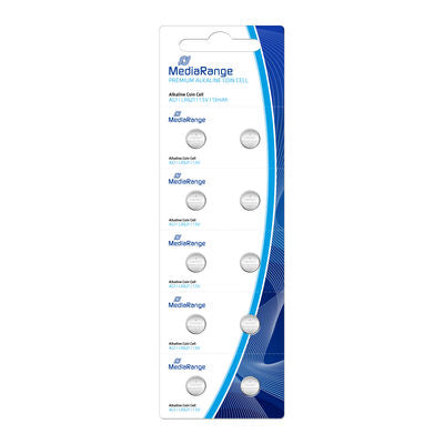 MediaRange Batteries Premium Alkaline Coin Cells, AG1|LR621|1.5V, 10 pcs.