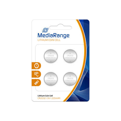 MediaRange Button Lithium Battery, CR2032|3V, 4pcs.