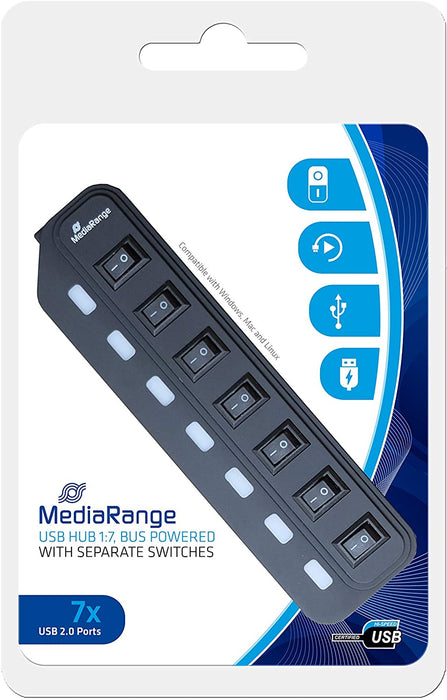 MEDIARANGE USB 2.0 HUB 7x