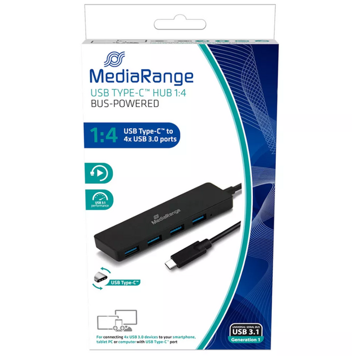 MediaRange USB Hub Type-C™ to USB 3.0