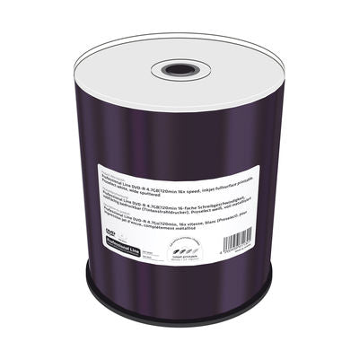 DVD-R 4.7GB|120min 16x speed, inkjet fullsurface printable, 100pcs. in spindle