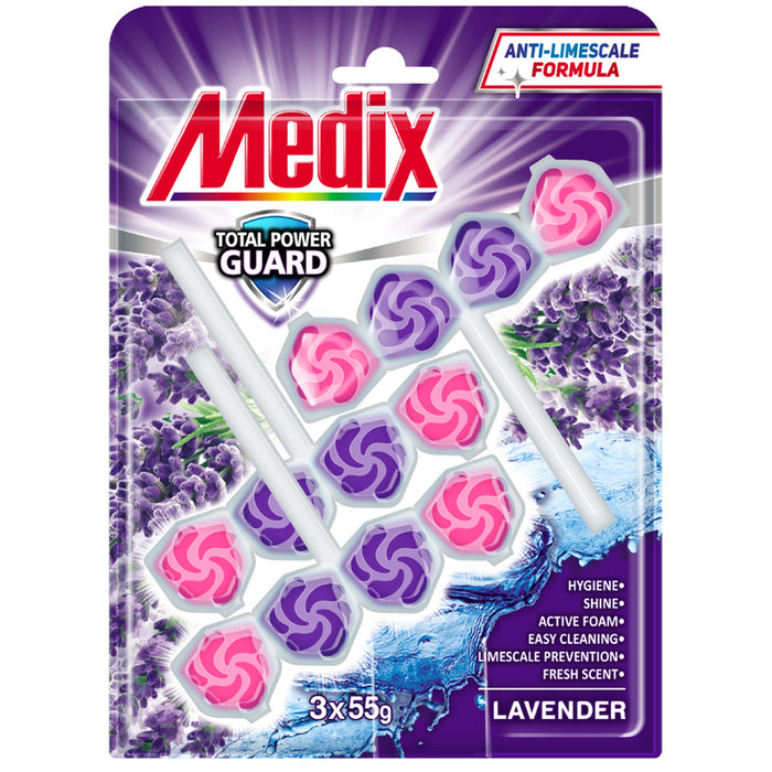 BLOCK FOR TOILET 3 PCS. LAVENDER MEDIX