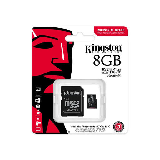 Memory card Kingston Industrial microSDHC/SDXC 8GB Class 10 - Памети SD<<<Памети<<<Компоненти<<<ALSO&&&Карти