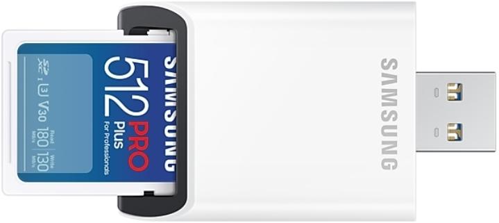 Memory card Samsung PRO Plus SD Card 512GB USB Reader White - Карти памет<<<Фото и видео аксесоари<<<ValiAPI&&&Micro SD