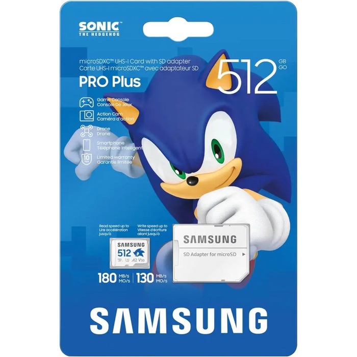 Memory card Samsung SONIC PRO PLUS microSDXC UHS-I 512GB Adapter - Карти памет<<<Фото и видео аксесоари<<<ValiAPI