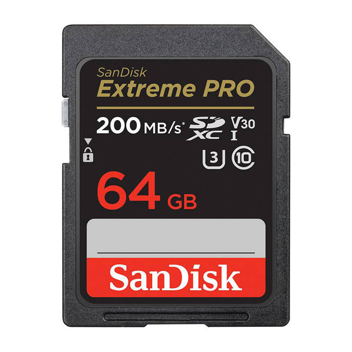 Memory card SANDISK EXTREME PRO SDXC 64GB 200/90 MB/s UHS-I U3 (SDSDXXU-064G-GN4IN) - Memory cards<<<GSM