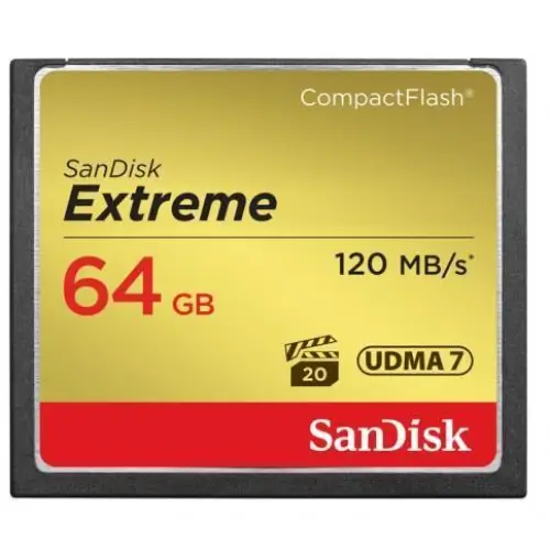 Memory card SANDISK Extreme® CompactFlash® Memory Card 64Gb - Карти памет<<<Фото и видео аксесоари<<<ValiAPI
