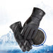 Men’s insulated PU leather phone gloves - black - Cycling gloves<<<HurtelXML