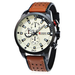 Men’s waterproof quartz watch with leather strap CURREN 8250 - orange - Men’s Watches