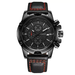 Men’s waterproof quartz watch with leather strap OCHSTIN 075B - black - Men’s Watches