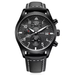 Men’s waterproof quartz watch with leather strap OCHSTIN GQ043B - black - Men’s Watches