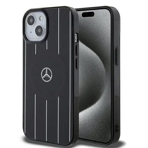 Mercedes Double Layer Crossed Lines MagSafe case for iPhone 15 - black - Cell phone cases and covers<<<HurtelXML