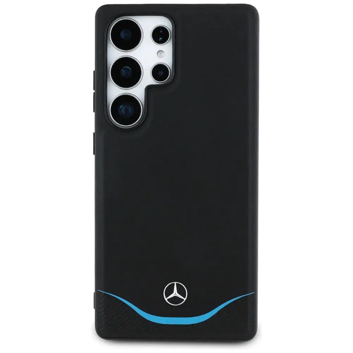 Mercedes Leather Contrasted Blue Horizontal Curve MagSafe Case for Samsung Galaxy S25 Ultra - Black - Cell phone cases