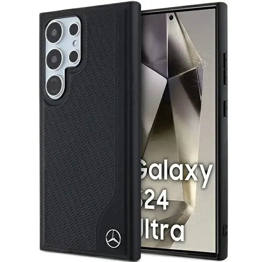 Mercedes Leather Debossed Line MagSafe case for Samsung Galaxy S24 Ultra - black - Cell phone cases