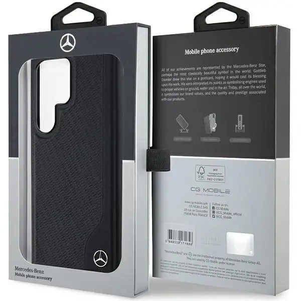 Mercedes Leather Debossed Line MagSafe case for Samsung Galaxy S24 Ultra - black - Cell phone cases