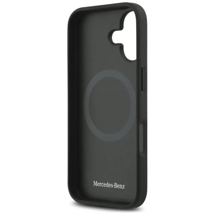 Mercedes Leather Large Laurel Leave MagSafe Case for iPhone 17 - Black - Cell phone cases and covers<<<HurtelXML