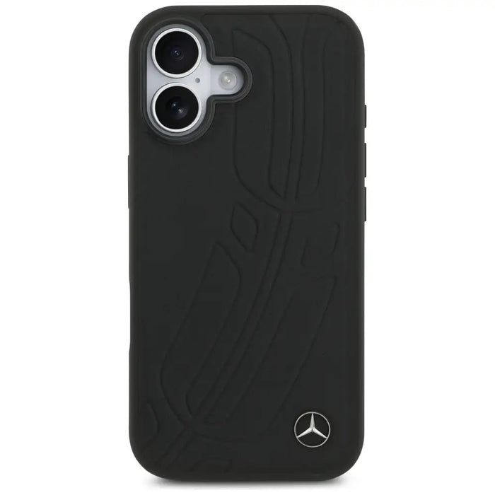 Mercedes Leather Large Laurel Leave MagSafe Case for iPhone 17 - Black - Cell phone cases and covers<<<HurtelXML