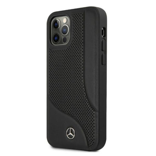 Mercedes Leather Perforated Area Case for iPhone 12 Pro Max - Black - Cell phone cases and covers<<<HurtelXML