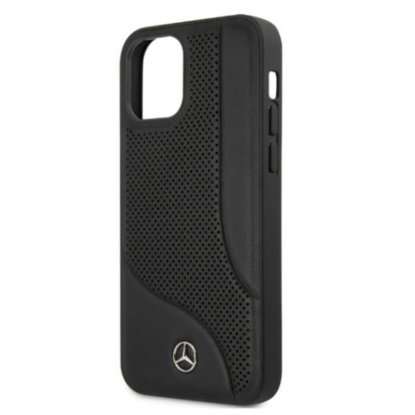 Mercedes Leather Perforated Area Case for iPhone 12 Pro Max - Black - Cell phone cases and covers<<<HurtelXML