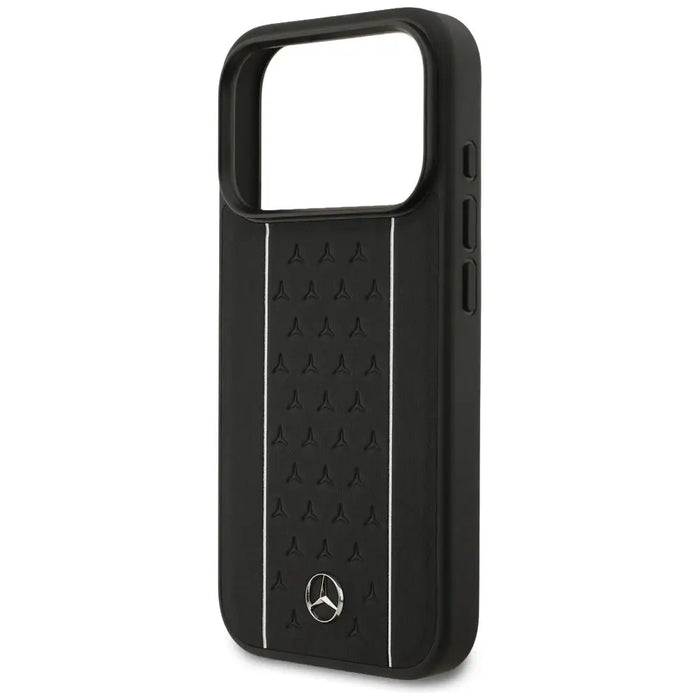Mercedes Leather Star Pattern Stripes MagSafe Case for iPhone 17 Pro - Black - Cell phone cases and covers<<<HurtelXML