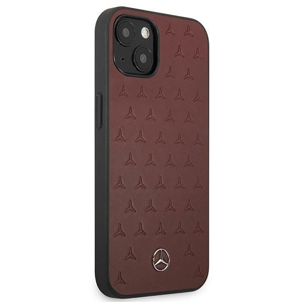 Mercedes Leather Stars Pattern Case for iPhone 13 mini - Red - Cell phone cases and covers<<<HurtelXML