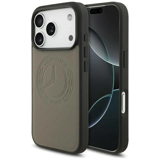 Mercedes Leather Vintage Logo MagSafe Case for iPhone 17 Pro - Beige - Cell phone cases and covers<<<HurtelXML