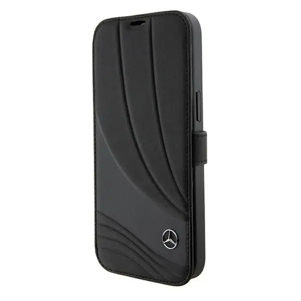 Mercedes Leather Wave Pattern iPhone 15 Pro Case - Black - Cell phone cases and covers<<<HurtelXML