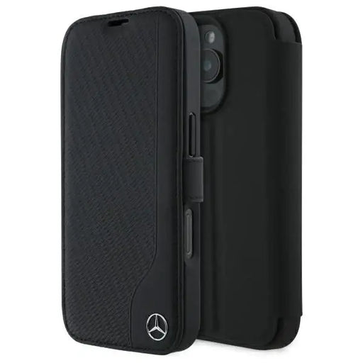 Mercedes Leather Wood Imitation iPhone 16 Pro Case - Black - Cell phone cases and covers<<<HurtelXML