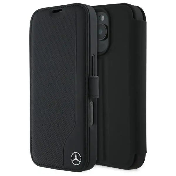 Mercedes Leather Wood Imitation iPhone 16 Pro Case - Black - Cell phone cases and covers<<<HurtelXML
