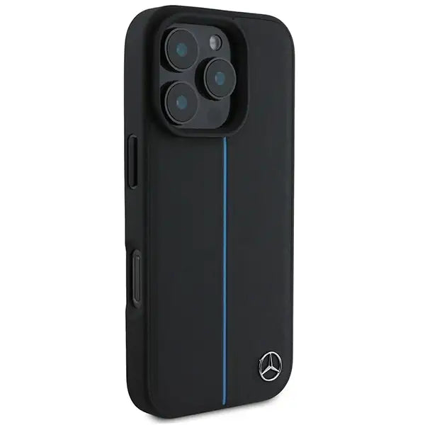 Mercedes MB Blue Line Leather MagSafe Case for iPhone 16 Pro Max - Black - Cell phone cases and covers<<<HurtelXML