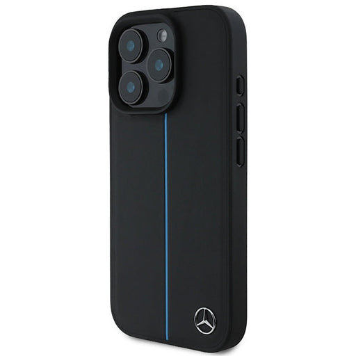 Mercedes MB Blue Line Leather MagSafe iPhone 16 Pro Case - Black - Cell phone cases and covers<<<HurtelXML