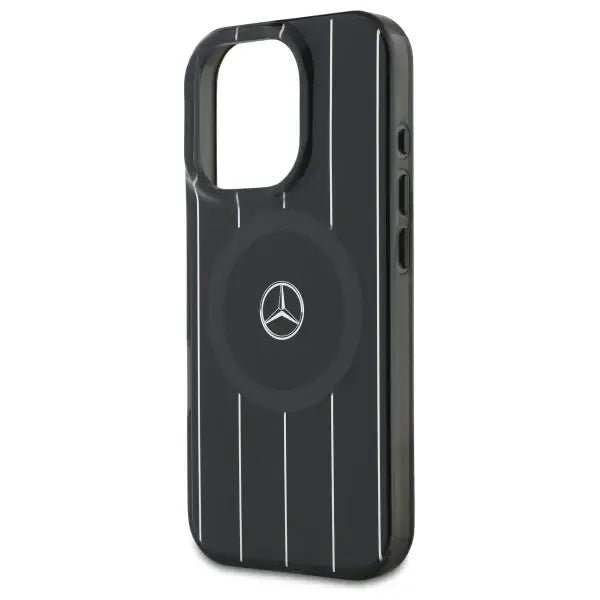 Mercedes MB Double Layer Crossed Lines MagSafe Case for iPhone 16 Pro Max - Black - Cell phone cases