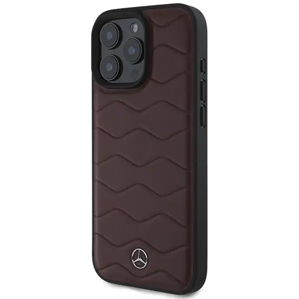 Mercedes MB Waves Leather Case for iPhone 16 Pro Max - Red - Cell phone cases and covers<<<HurtelXML