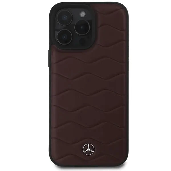 Mercedes MB Waves Leather Case for iPhone 16 Pro Max - Red - Cell phone cases and covers<<<HurtelXML