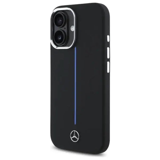 Mercedes Silicone Blue Stripe MagSafe iPhone 16 Case - Black - Cell phone cases and covers<<<HurtelXML