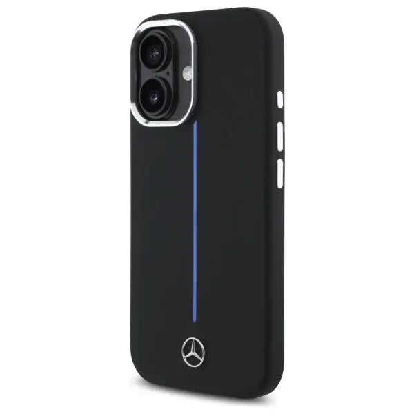Mercedes Silicone Blue Stripe MagSafe iPhone 16 Case - Black - Cell phone cases and covers<<<HurtelXML