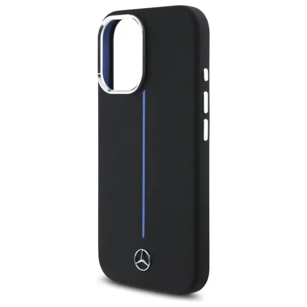 Mercedes Silicone Blue Stripe MagSafe iPhone 16 Case - Black - Cell phone cases and covers<<<HurtelXML