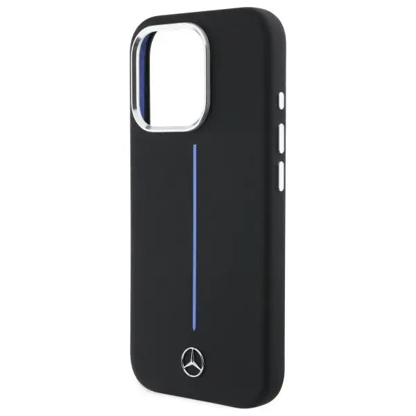 Mercedes Silicone Blue Stripe MagSafe iPhone 16 Pro Case - Black - Cell phone cases and covers<<<HurtelXML