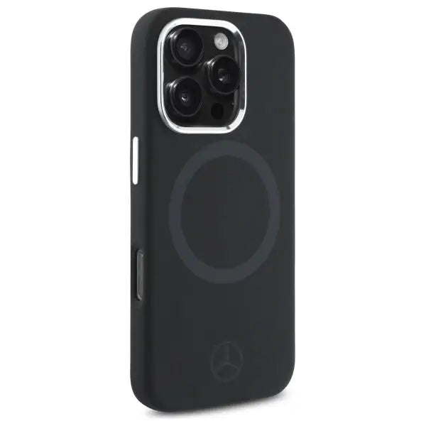 Mercedes Silicone Tonal Logo MagSafe iPhone 16 Pro Case - Black - Cell phone cases and covers<<<HurtelXML