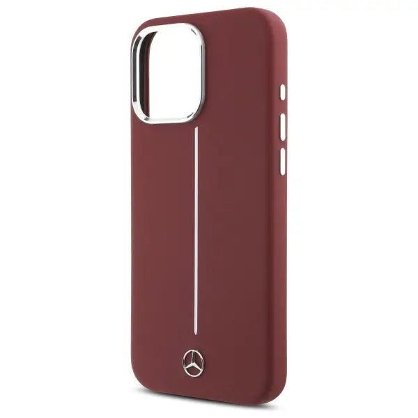 Mercedes Silicone White Stripe MagSafe Case for iPhone 16 Pro Max - Red - Cell phone cases and covers<<<HurtelXML