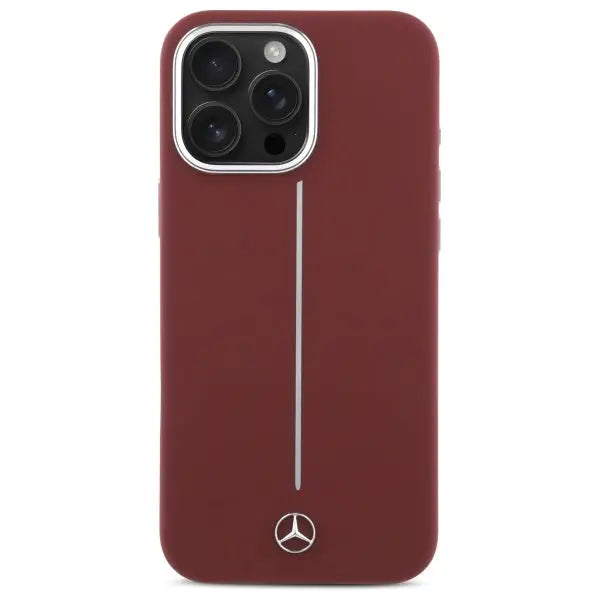 Mercedes Silicone White Stripe MagSafe Case for iPhone 16 Pro Max - Red - Cell phone cases and covers<<<HurtelXML