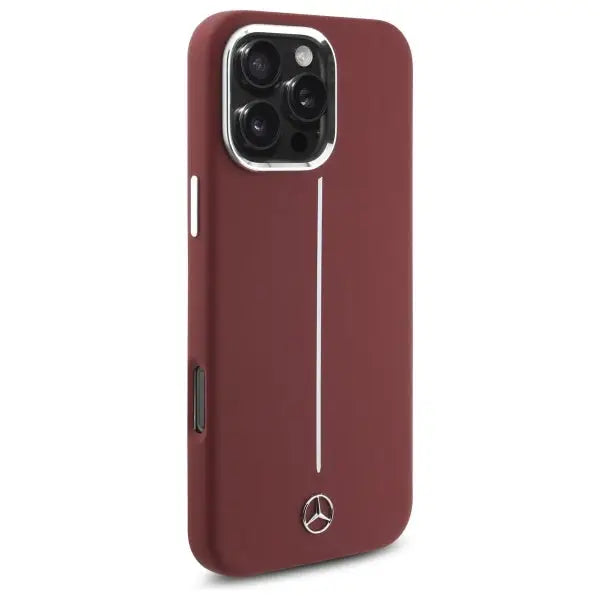 Mercedes Silicone White Stripe MagSafe Case for iPhone 16 Pro Max - Red - Cell phone cases and covers<<<HurtelXML