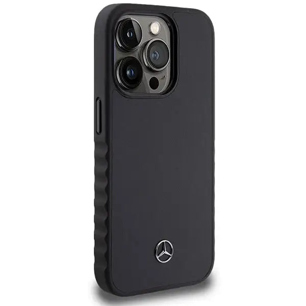 Mercedes Smooth Leather case for iPhone 15 Pro - black - Cell phone cases and covers<<<HurtelXML