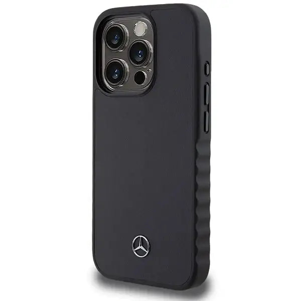 Mercedes Smooth Leather case for iPhone 15 Pro - black - Cell phone cases and covers<<<HurtelXML