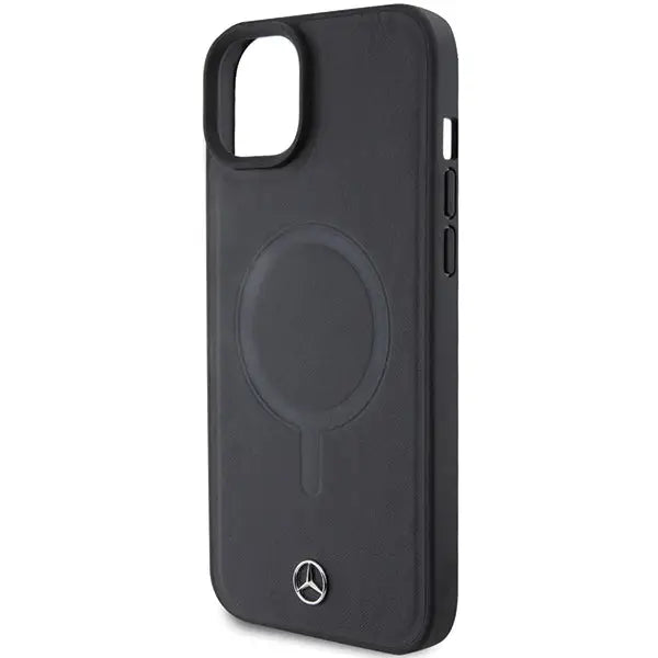 Mercedes Smooth Leather MagSafe case for iPhone 15 Plus - black - Cell phone cases and covers<<<HurtelXML