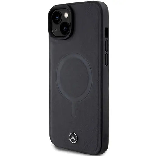 Mercedes Smooth Leather MagSafe case for iPhone 15 Plus - black - Cell phone cases and covers<<<HurtelXML