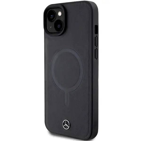 Mercedes Smooth Leather MagSafe case for iPhone 15 Plus - black - Cell phone cases and covers<<<HurtelXML
