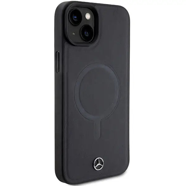 Mercedes Smooth Leather MagSafe case for iPhone 15 Plus - black - Cell phone cases and covers<<<HurtelXML